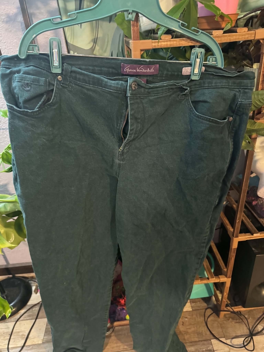 Gloria Vanderbilt Straight Leg Pants in Forest Green